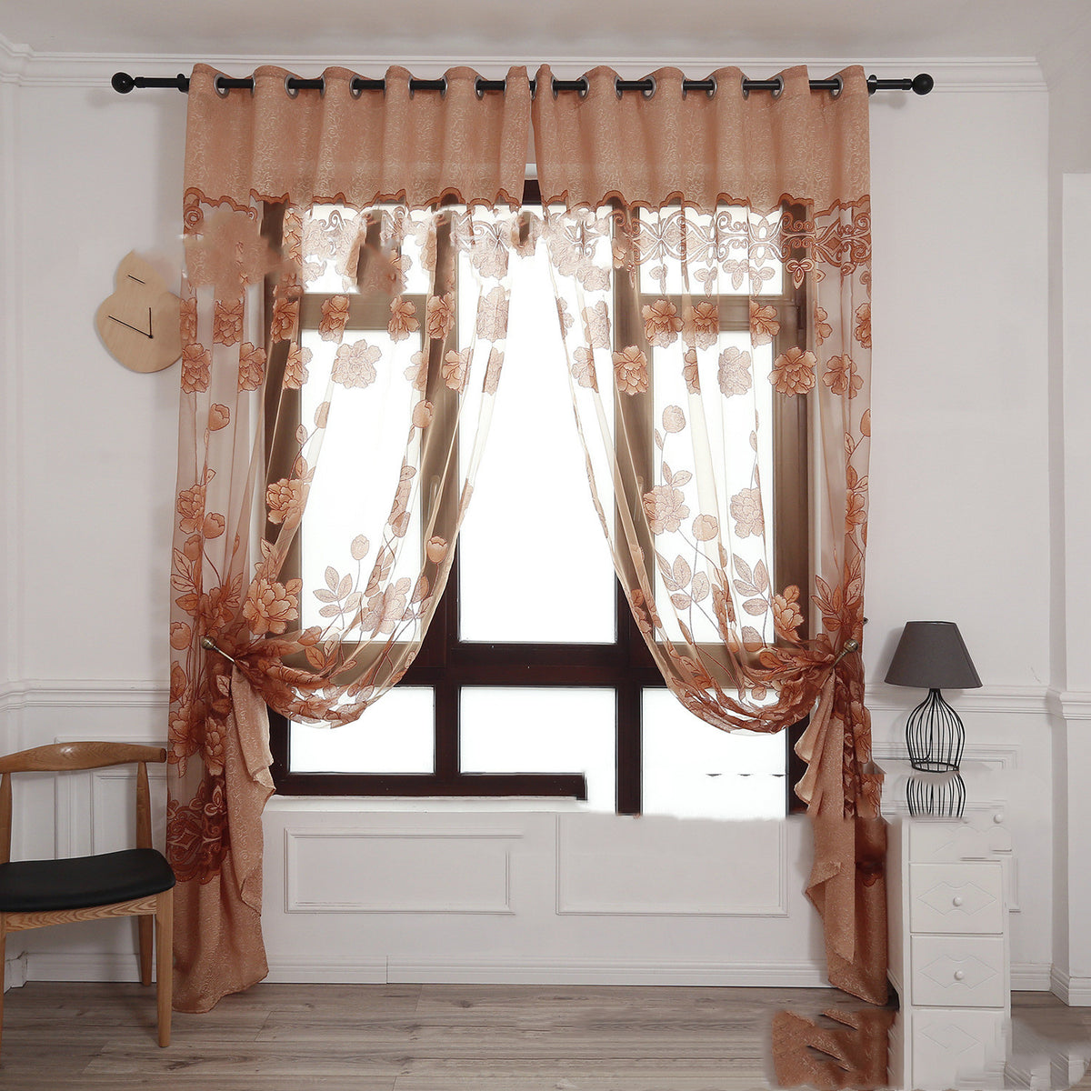 Jacquard-Voile «Grosse Pfingstrose» | LuxeStyle
