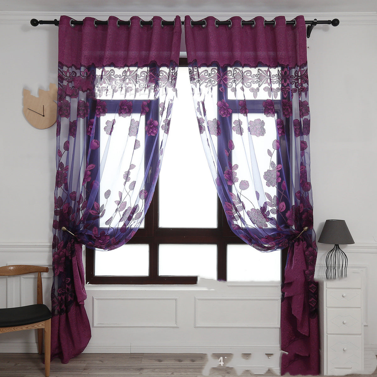 Jacquard-Voile «Grosse Pfingstrose» – Bild 4 | LuxeStyle