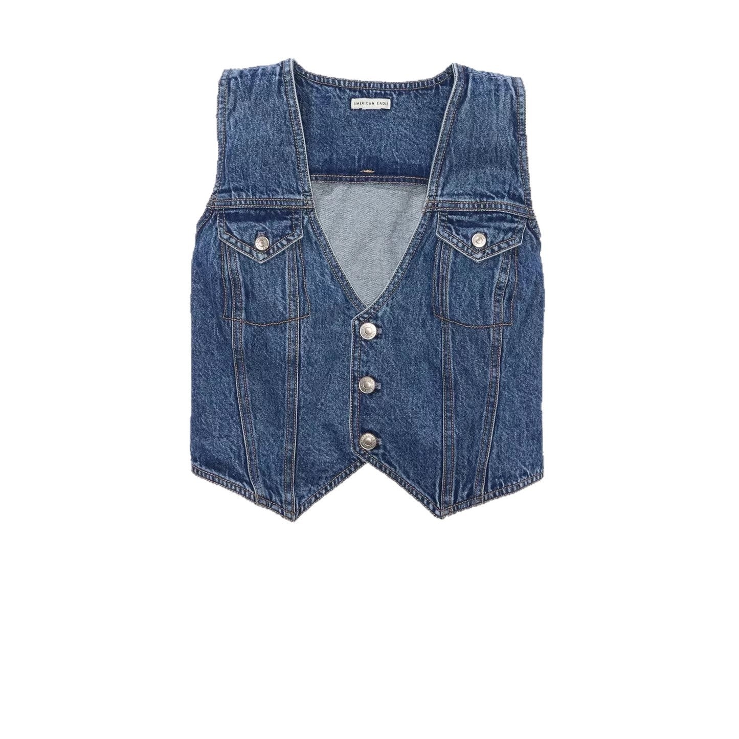 Ärmelloses Jeans-Top mit V-Ausschnitt