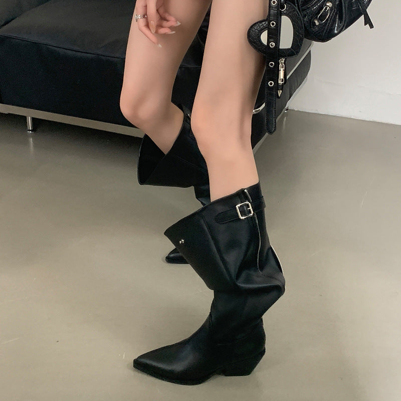 Hohe Damenstiefel im europäisch-amerikanischen Stil