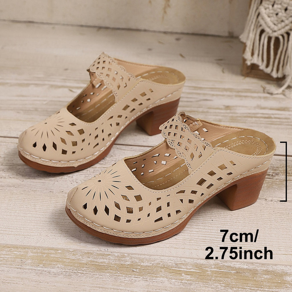 Slip-on Sandalen mit Blockabsatz