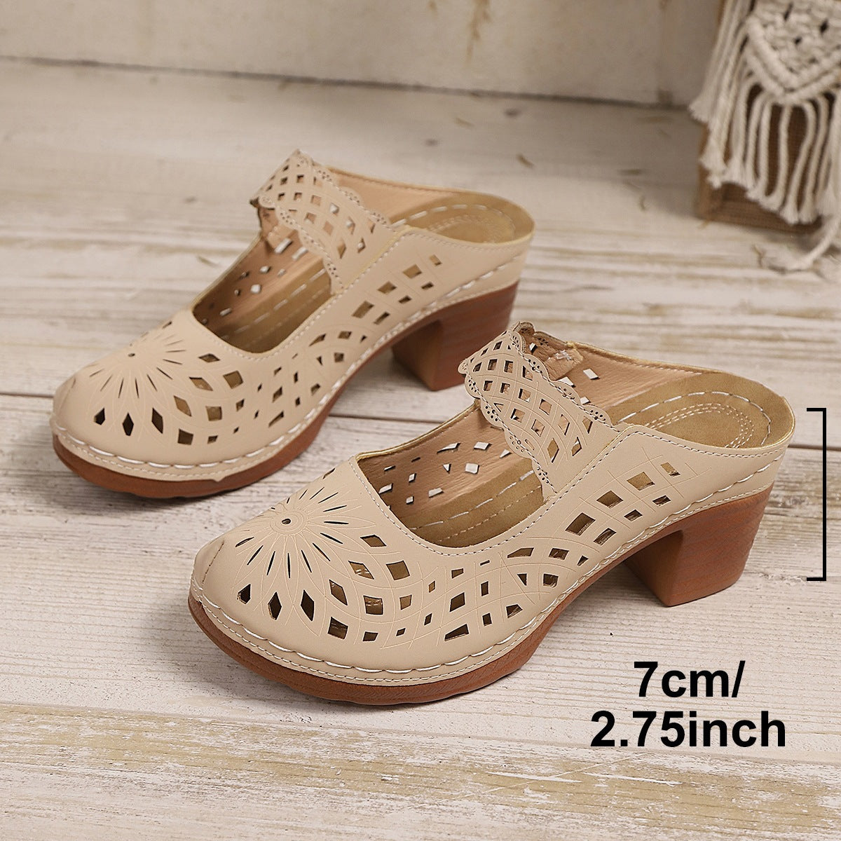 Slip-on Sandalen mit Blockabsatz