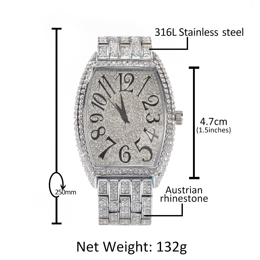 Herren Armbanduhr mit Strass-Zifferblatt – Bild 5 | LuxeStyle