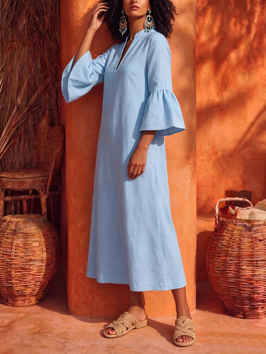 Freizeitkleid mit Rüschenärmeln