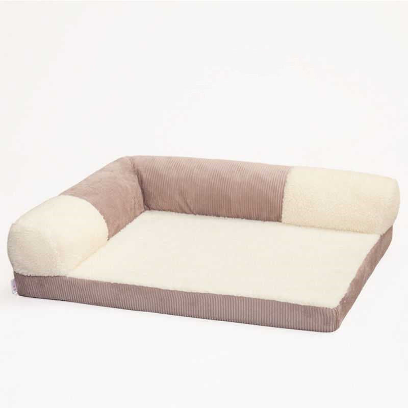 Kratzfestes Leinen-Hundebett mit Kissen