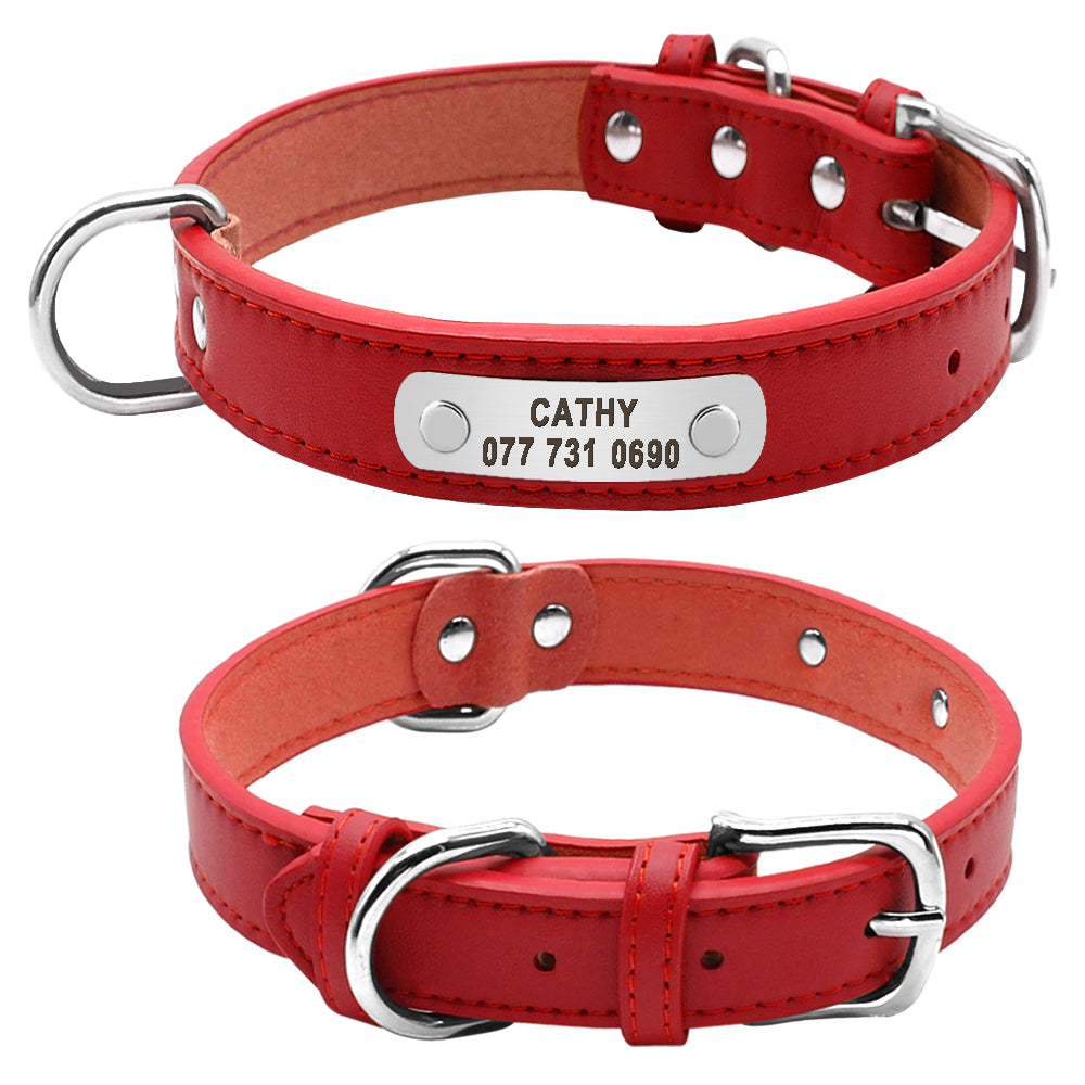 Personalisierbares PU-Lederhalsband für Haustiere