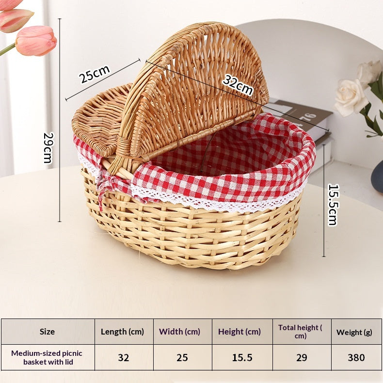 Handgeflochtener Picknickkorb aus Weide – Bild 7 | LuxeStyle