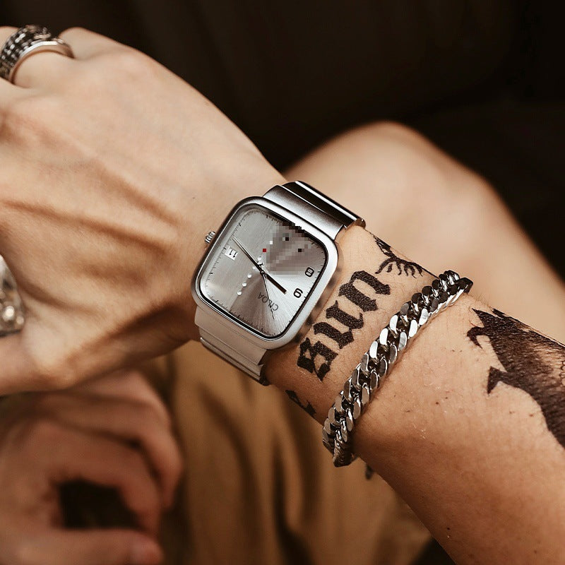 Herrenuhr im Mechanik-Stil mit Loch-Detail – Ansicht 8