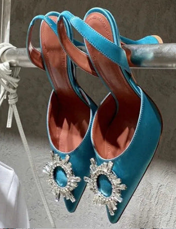 Baotou Dew Heel Sandalen mit Strass-Schnalle – Bild 5 | LuxeStyle