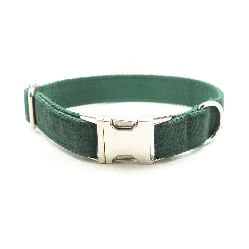 Dunkelgrünes Halsband für mittelgrosse Hunde | LuxeStyle