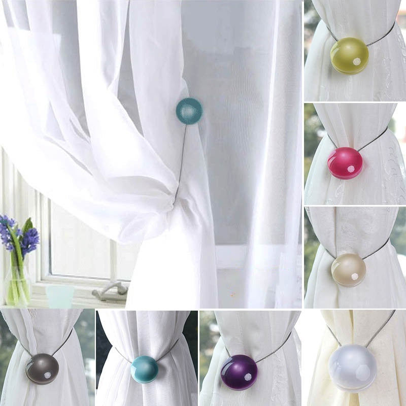 Runder Vorhang-Raffhalter aus Edelstahl – Bild 2 | LuxeStyle