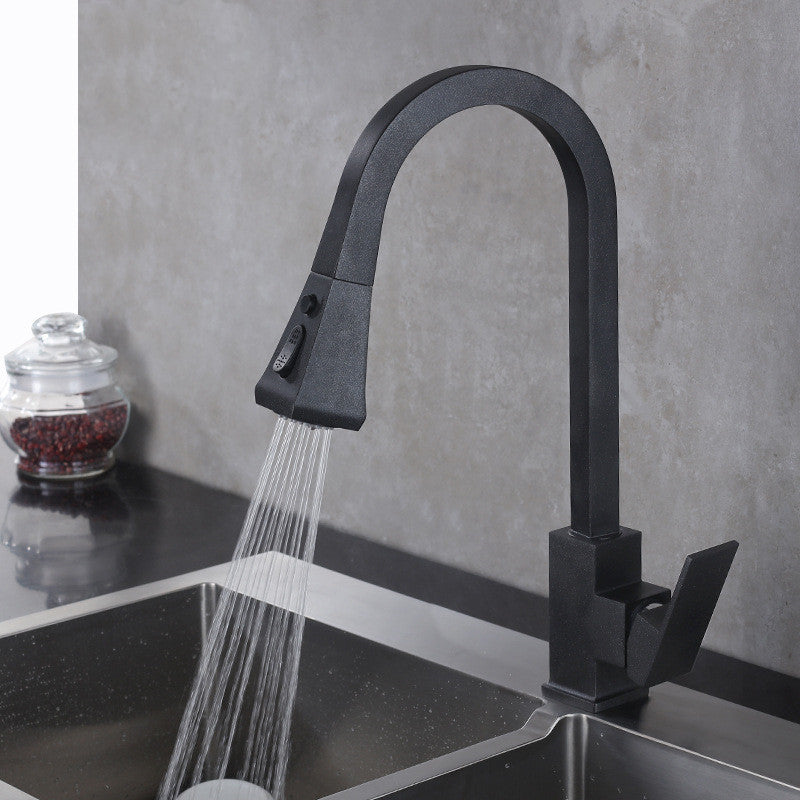 Ausziehbarer Wasserhahn mit Doppelauslauf