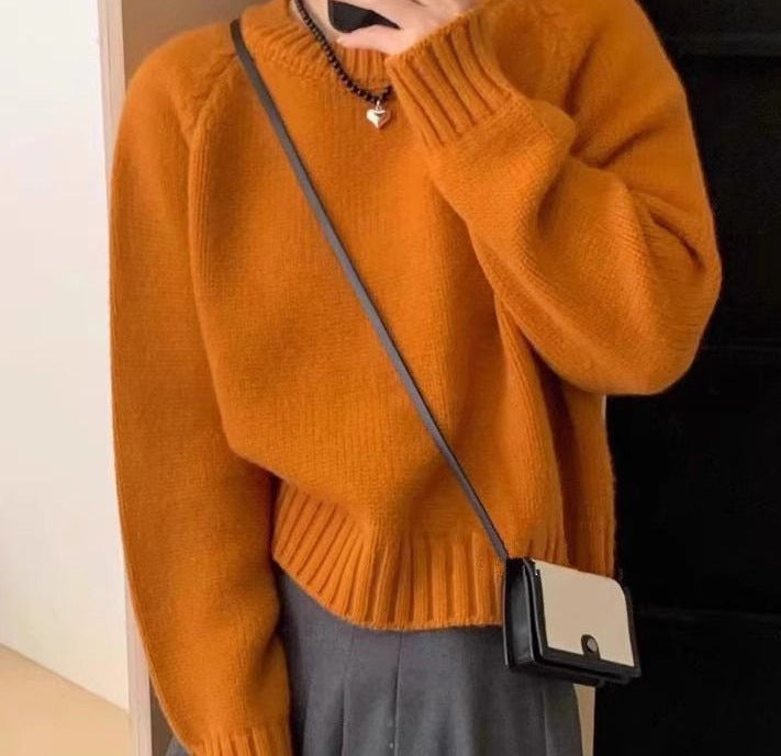 Damen Strickpullover mit Rundhals und langen Ärmeln