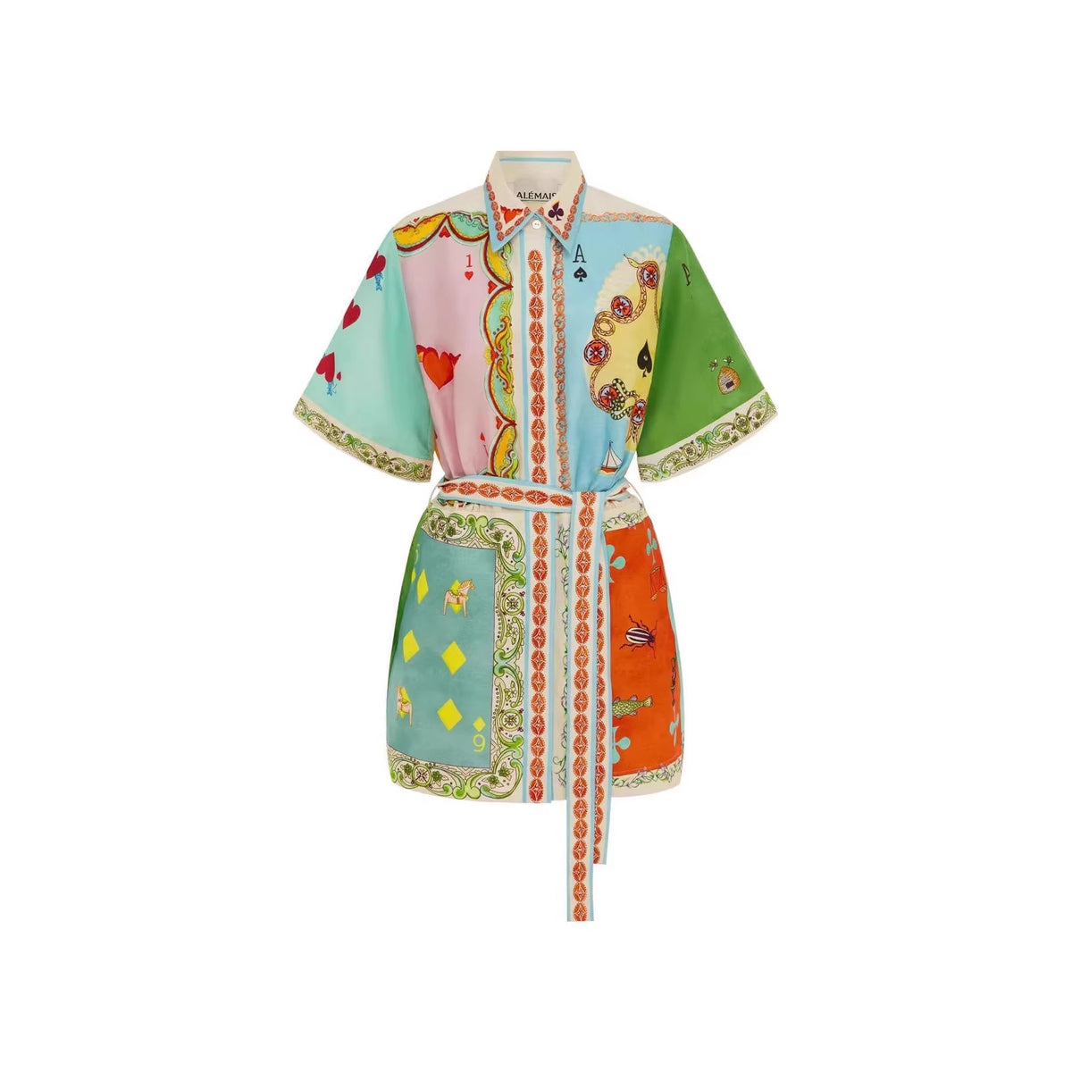 Kurzarmkleid mit Schnürung und Print – Bild 9 | LuxeStyle