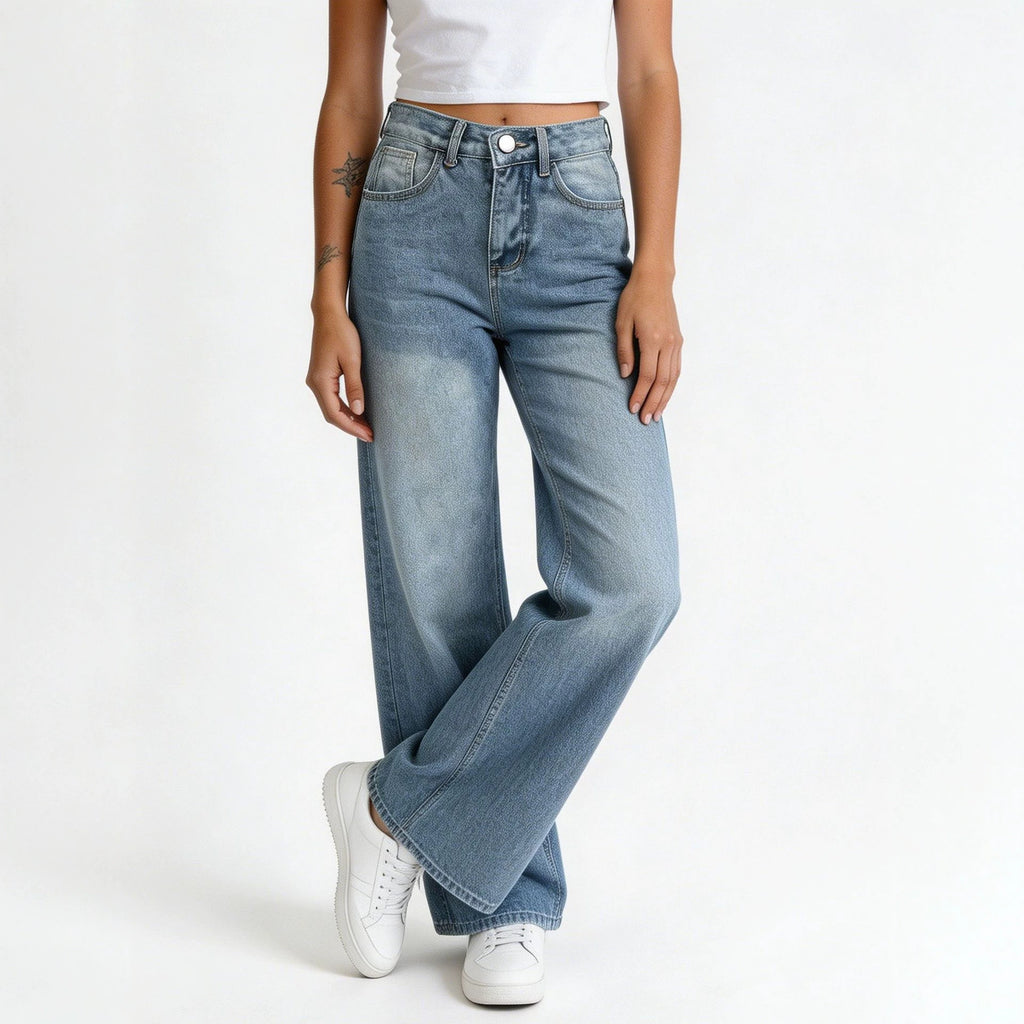 High-Waist Wide-Leg Jeans für Damen