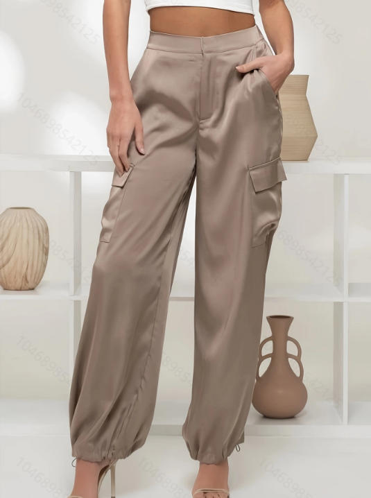 Satin Cargo Hose für Damen im Western-Stil