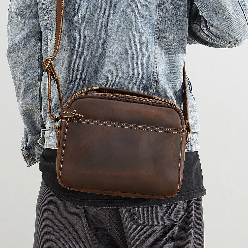 Rindsleder-Ledertasche für Schulter & Crossbody – Bild 4 | LuxeStyle