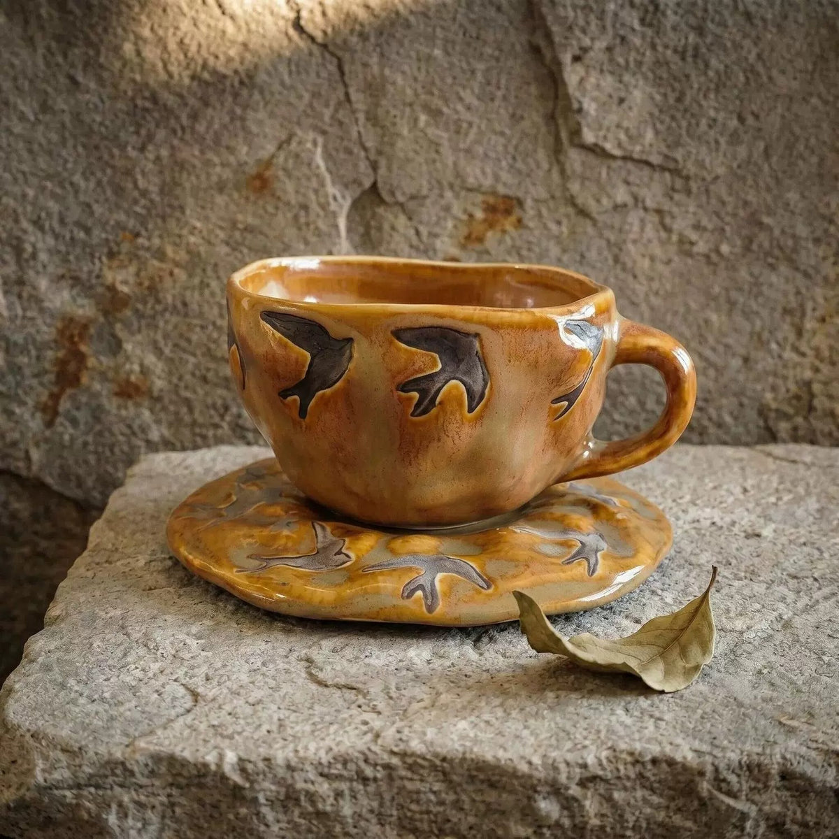 Keramiktasse mit Untertasse, Tiermotiv – Bild 5 | LuxeStyle
