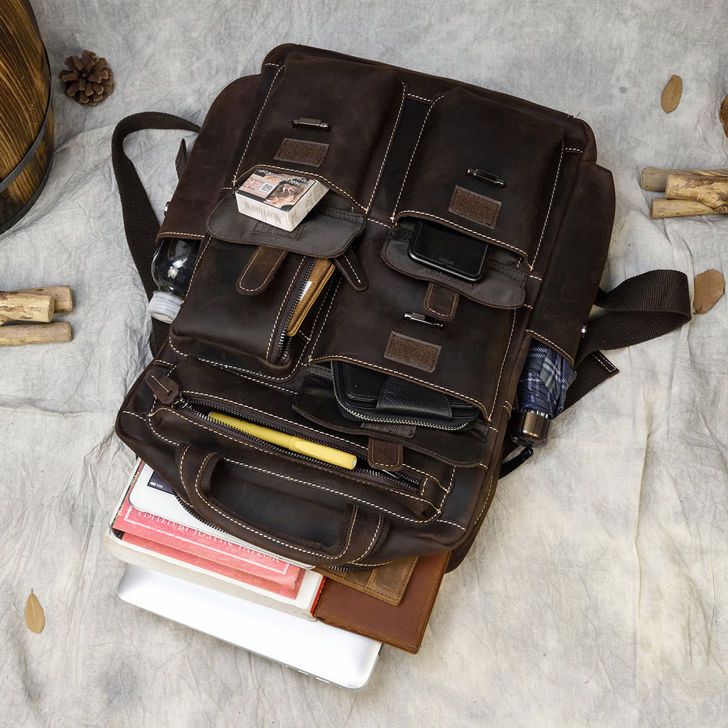 Grosses Leder-Outdoor-Rucksack – Bild 3 | LuxeStyle