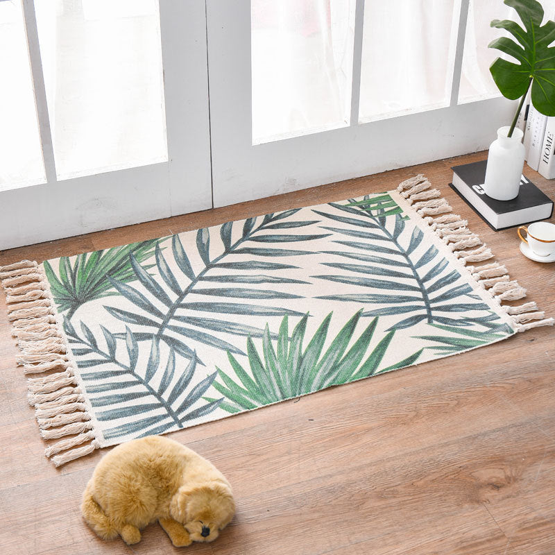 Handgewebter Teppich aus Baumwolle und Hanf – Bild 6 | LuxeStyle