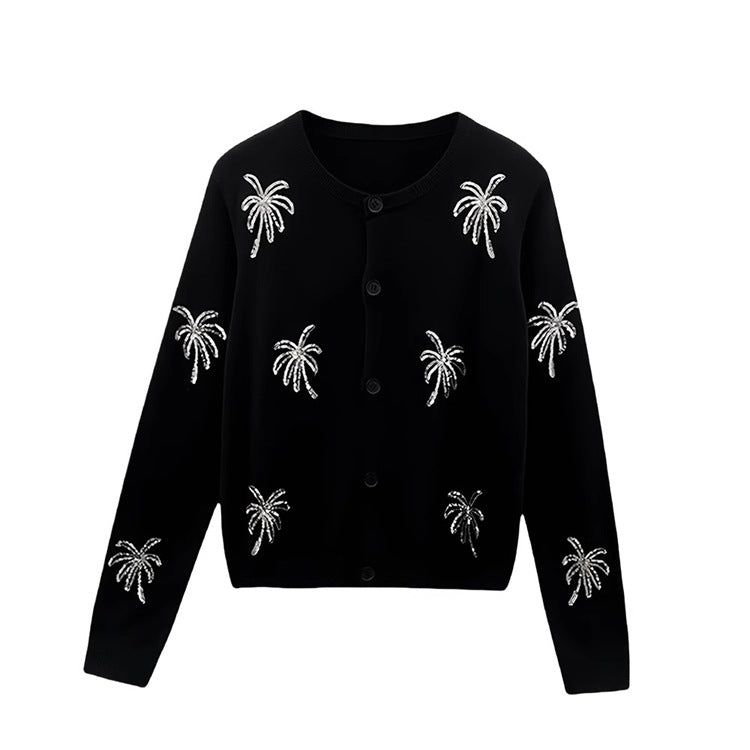 Cardigan mit Pailletten-Stickerei