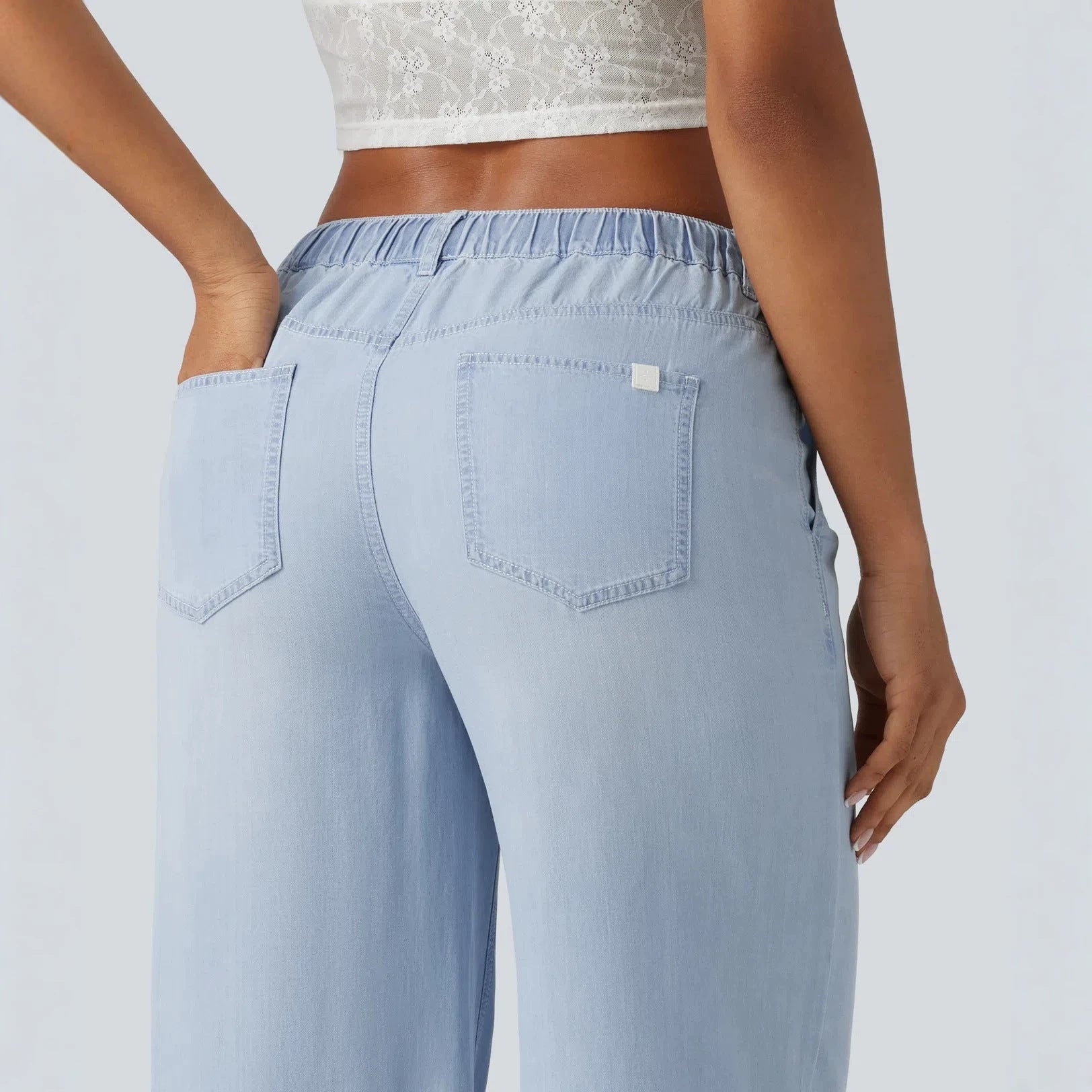 Denim Hose mit weitem Bein