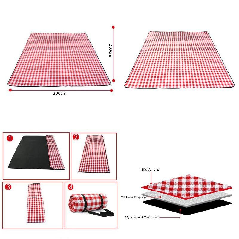 Wasserdichte Picknickdecke 200x200cm – Bild 1 | LuxeStyle