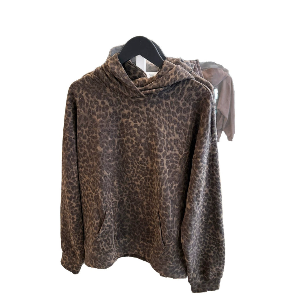 Kapuzen-Sweatshirt mit Leopardenmuster