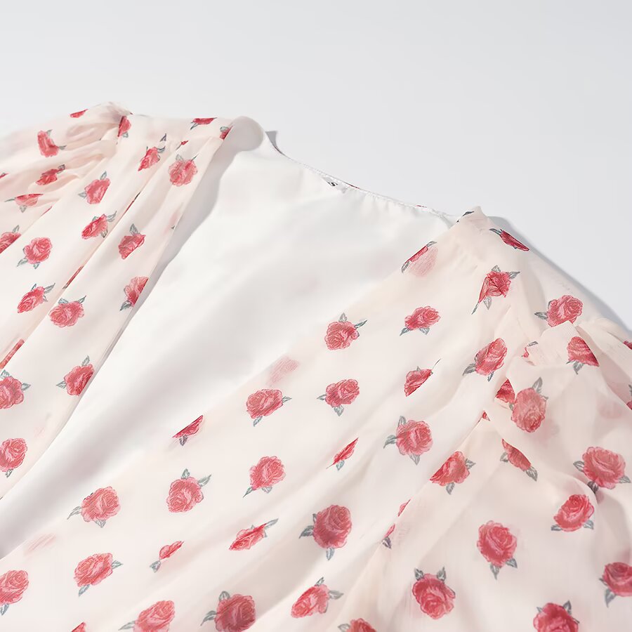 Asymmetrisches Langarmkleid mit Patchwork – Bild 4 | LuxeStyle