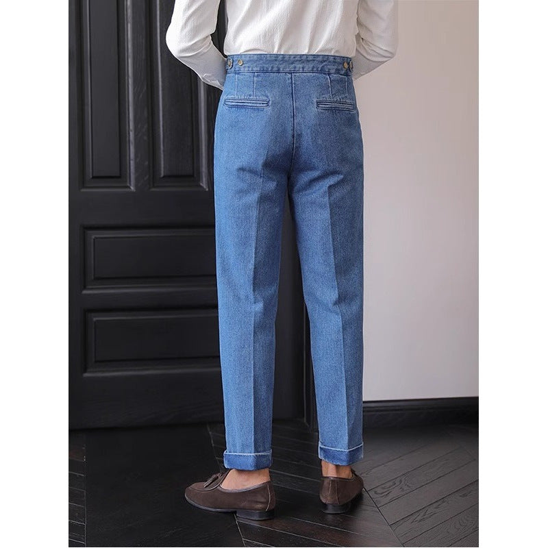 High Waist Straight-Leg Jeans für Herren