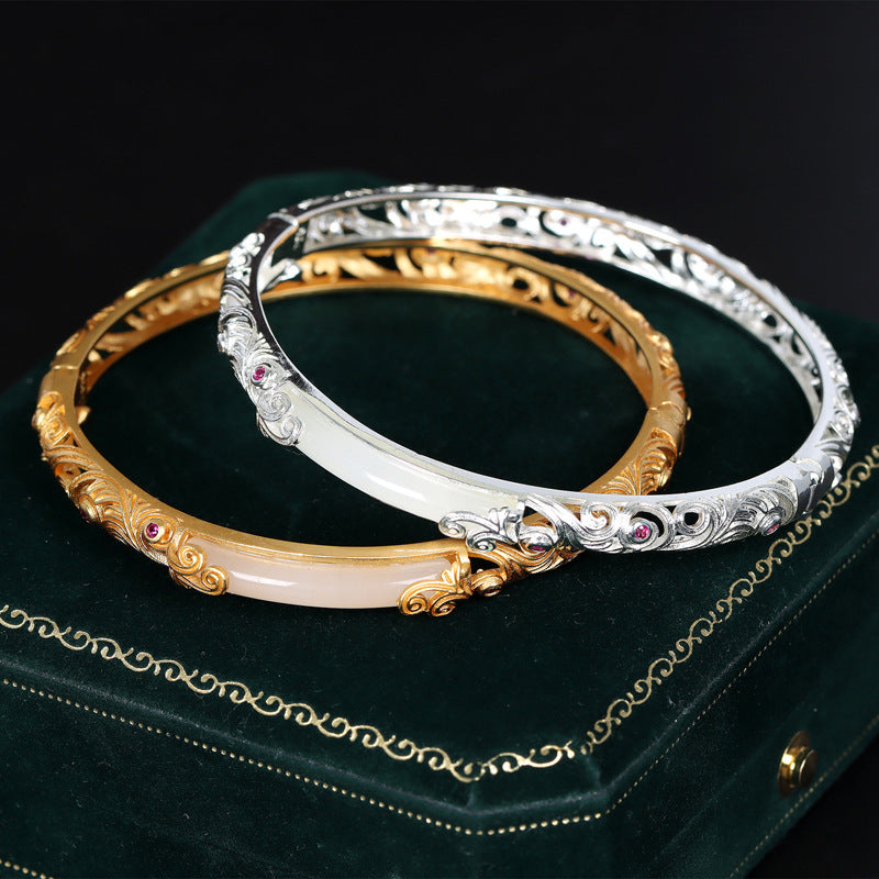 Filigranes Armband mit Hohl-Design und Hetian Jade – Bild 3 | LuxeStyle