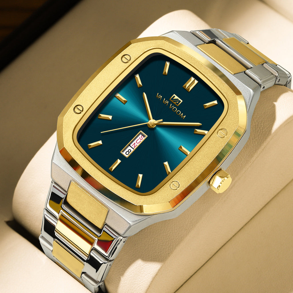 Business Armbanduhr mit Dual-Datum und Stahlband – Bild 2 | LuxeStyle