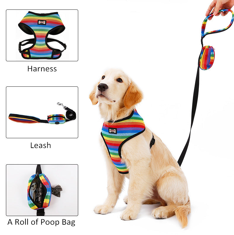 Regenbogen Brustgeschirr für Haustiere – Bild 6 | LuxeStyle