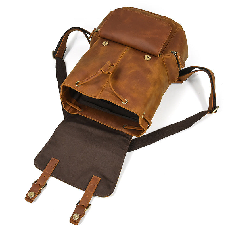 Retro-Casual Leder-Rucksack 20 L, braun – Bild 2 | LuxeStyle