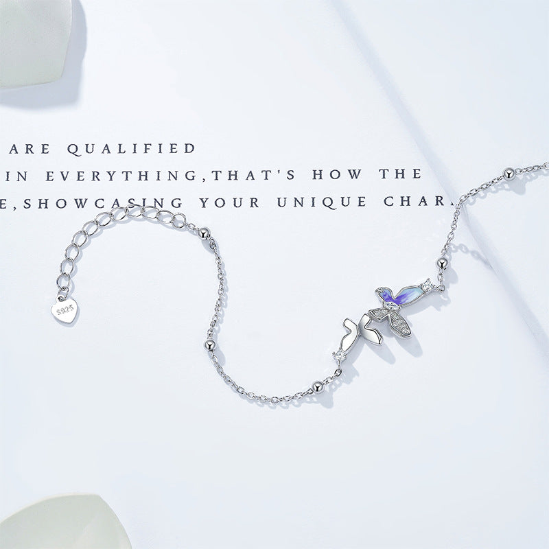 Sterling Silber Armband mit Blumen- und Schmetterlingsmotiv – Bild 2 | LuxeStyle