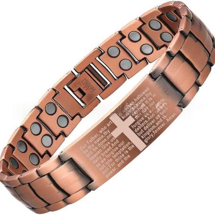Kupferarmband mit Blättern und Schildkrötenpanzer