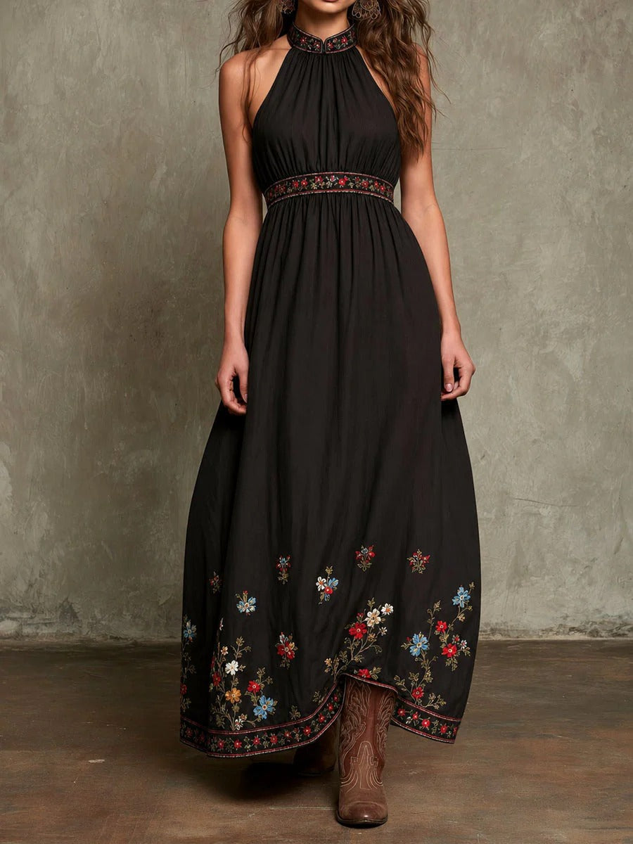 Elegantes Neckholder-Kleid mit Blumenmuster