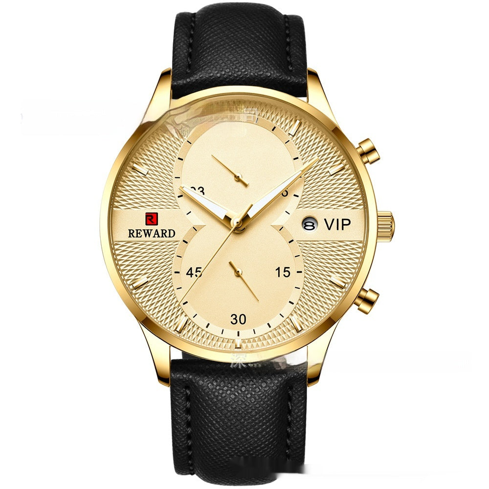 Herren Quarzuhr mit Kalenderfunktion, wasserdicht – Bild 6 | LuxeStyle