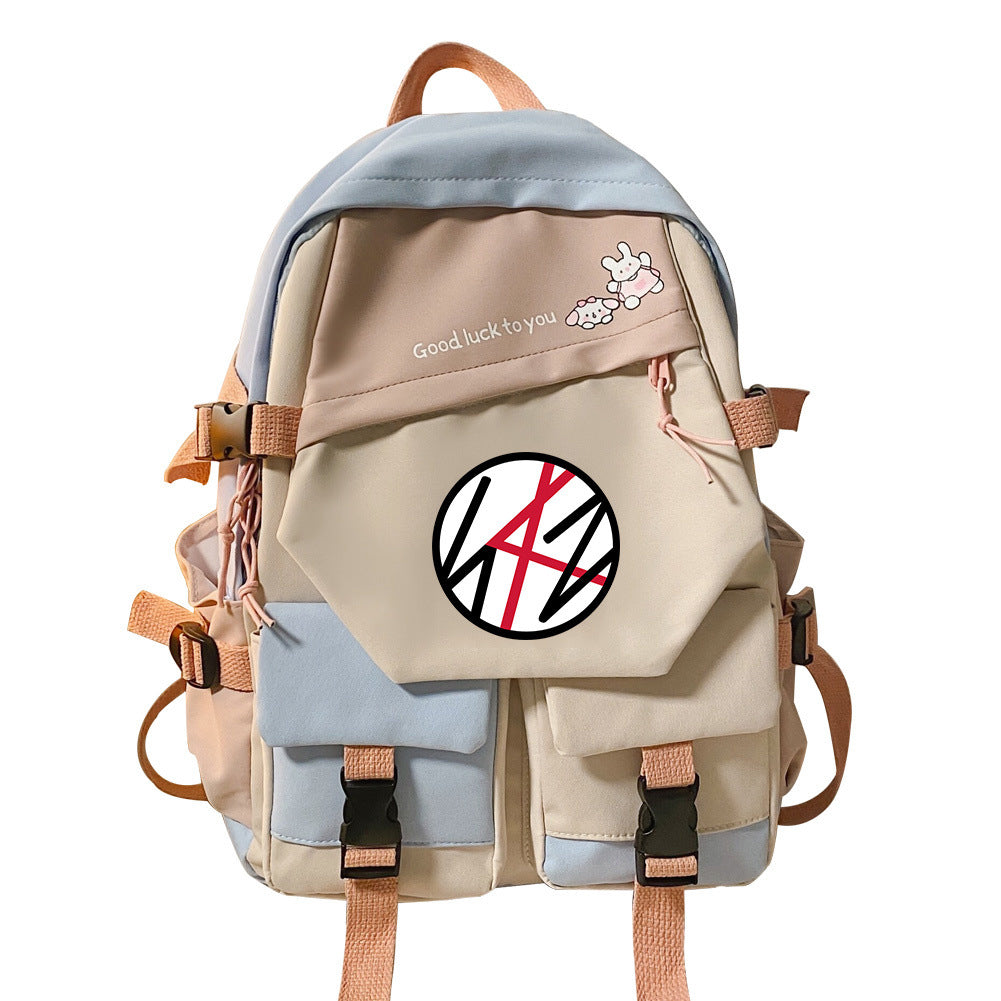 Reise-Schulrucksack mit Kontrastfarben