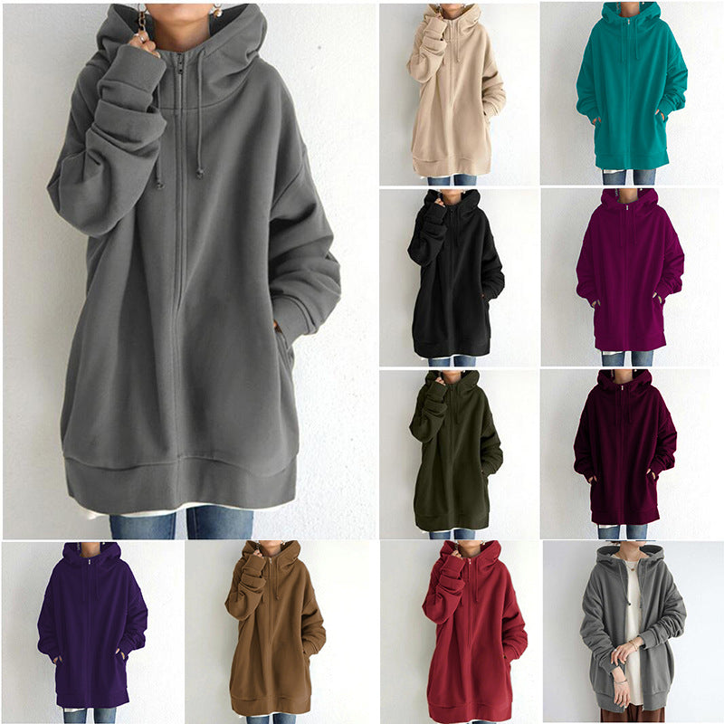 Trendiger Urbaner Langarm-Hoodie mit Fleecefutter