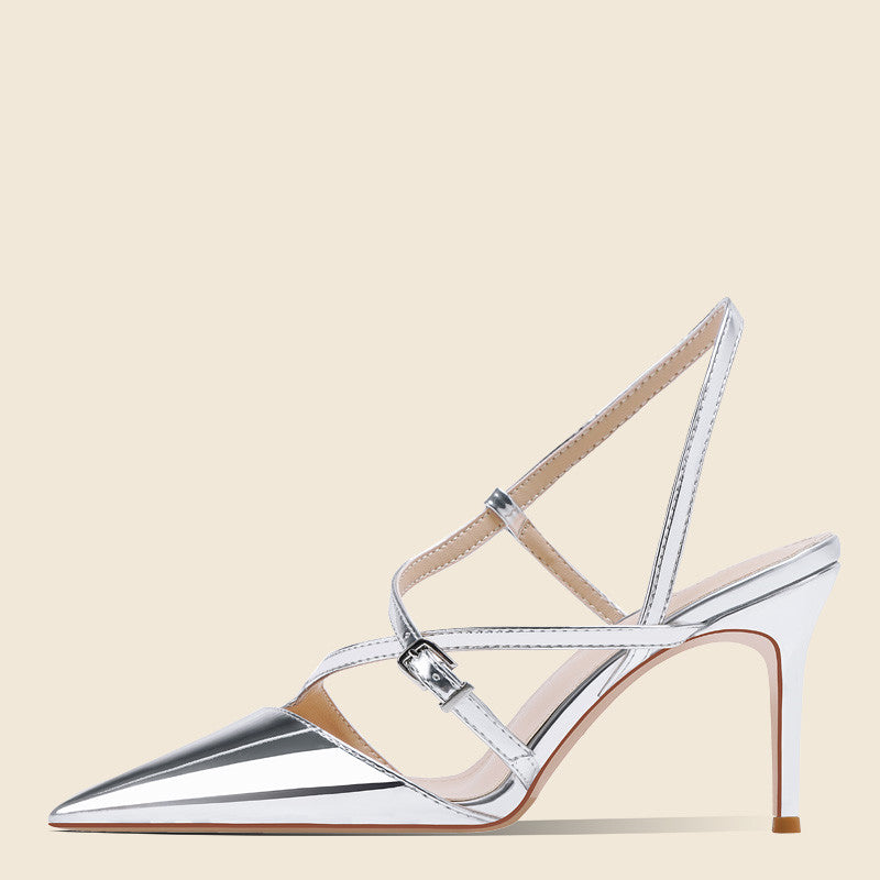 Einfarbige High Heel Sandalen – Bild 2 | LuxeStyle