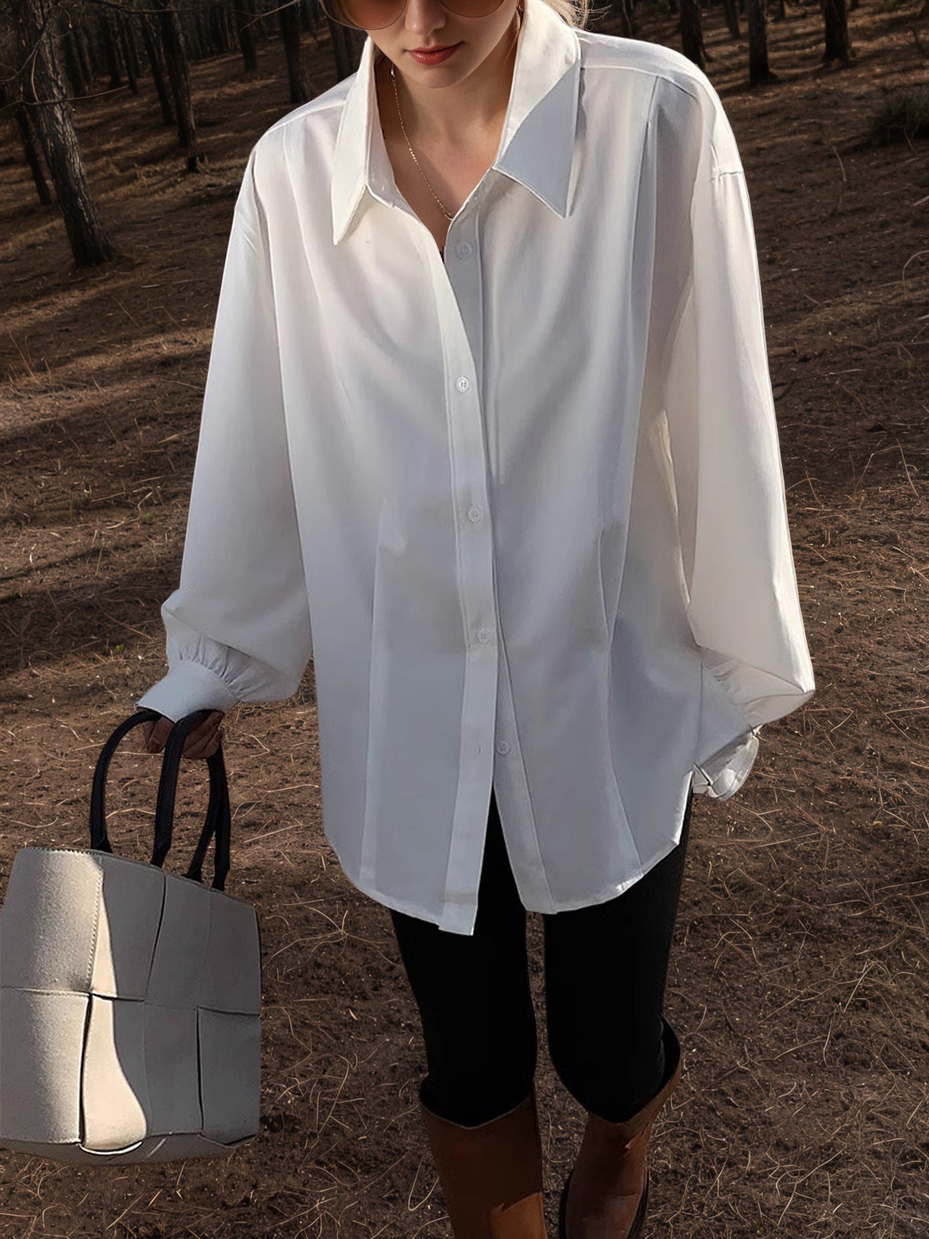 Langarm-Shirt Weiss im Casual Fit