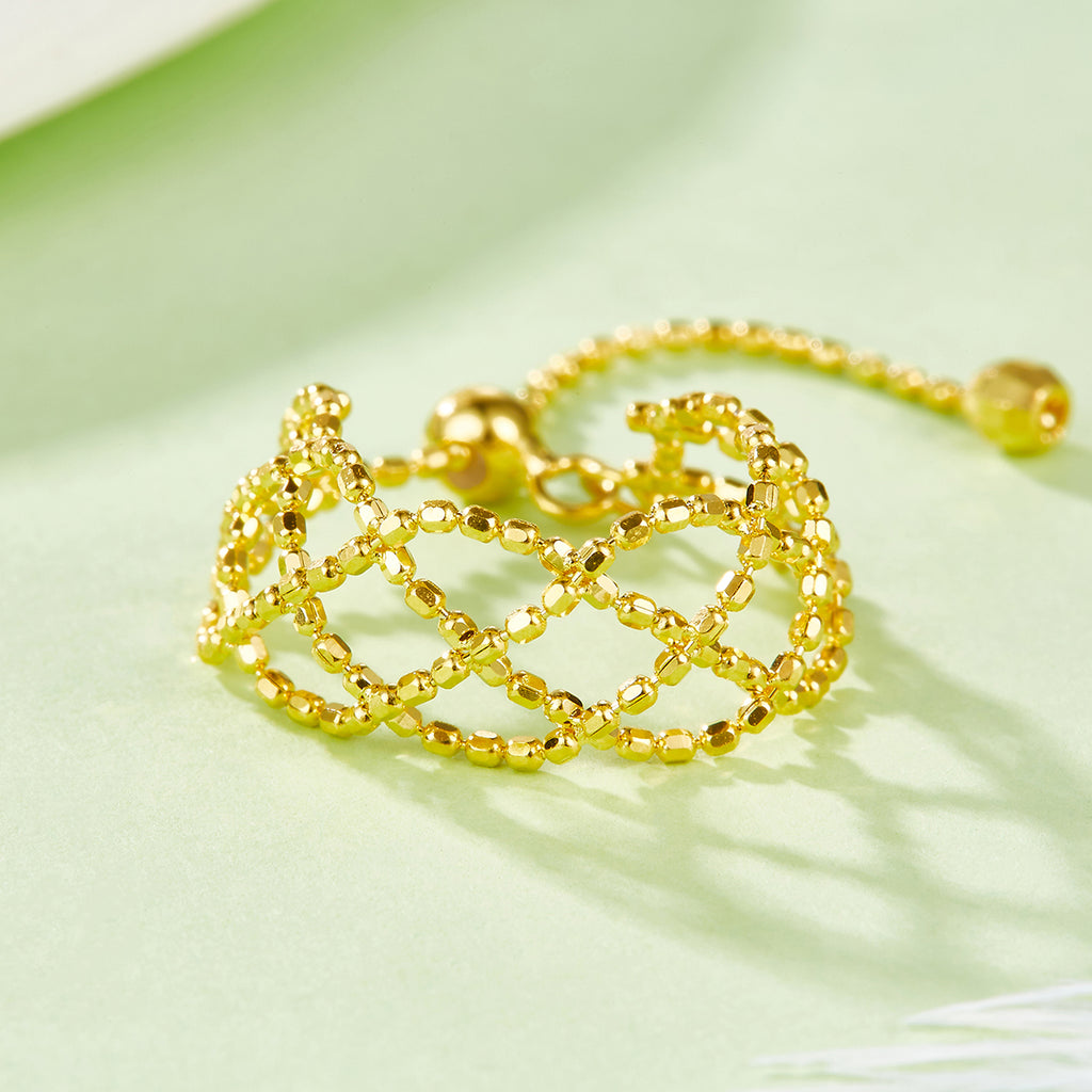 925-Silber Mesh-Ring Anello