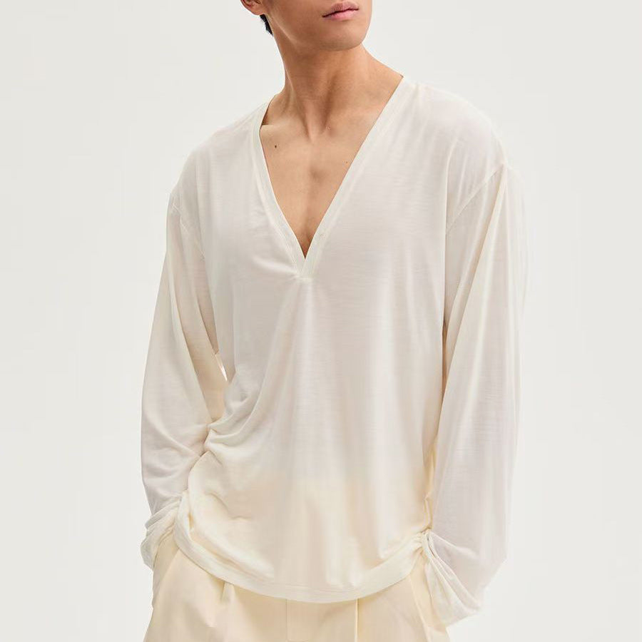 Herren Langarmshirt mit Ueberschnittenen Schultern – Bild 3 | LuxeStyle