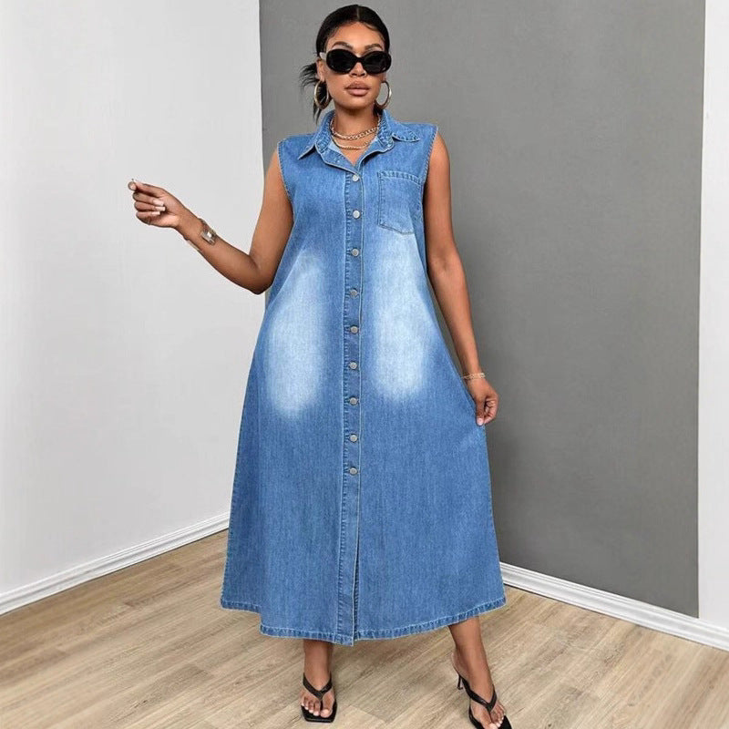 Ärmelloses Jeanskleid für Damen – Bild 2 | LuxeStyle