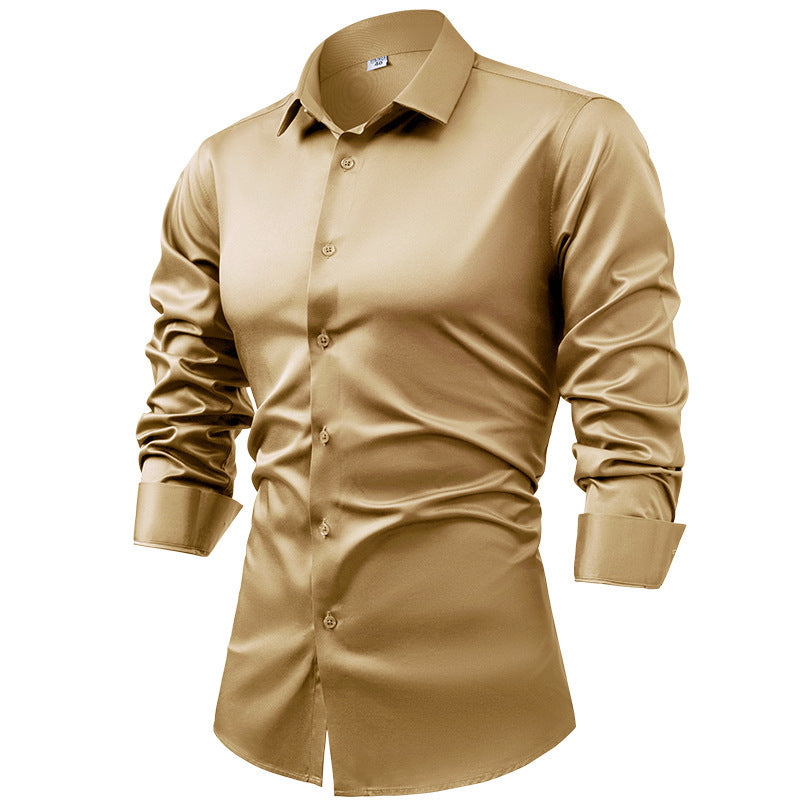 Satinlangarm Shirt Herren – Bild 4 | LuxeStyle