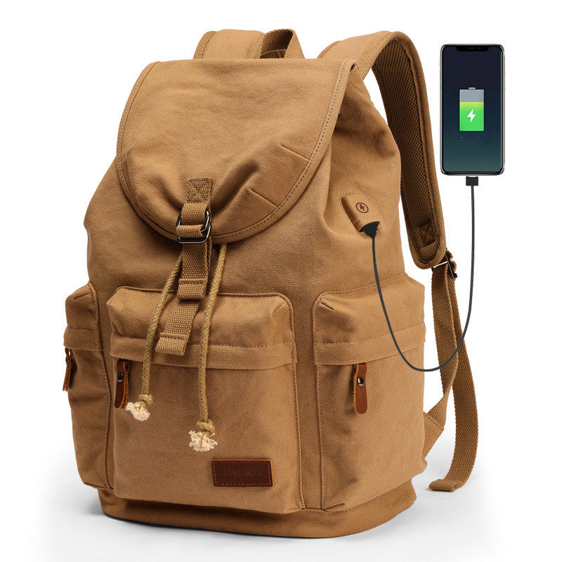 Rucksack Retro-Canvas für Studenten – Bild 5 | LuxeStyle