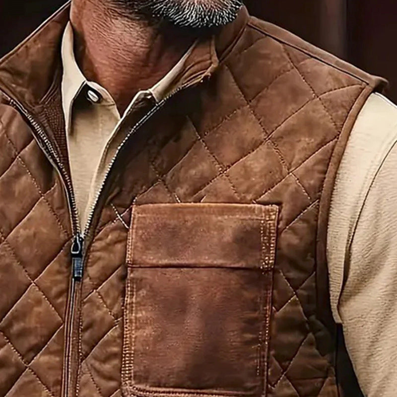 Herren Casual-Weste mit Rautenmuster