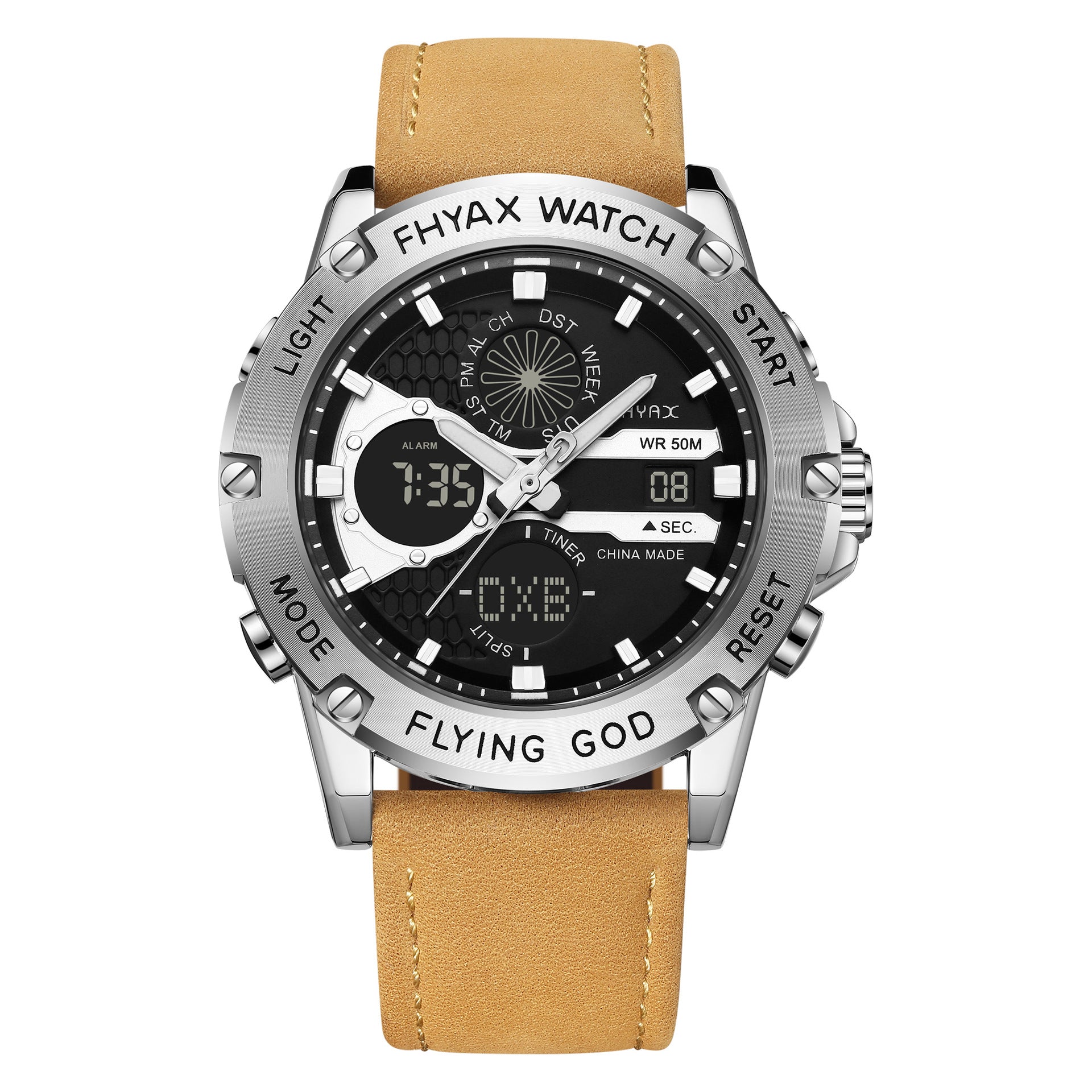 Business Casual Doppel-Display Leuchtende Wasserdichte Uhr