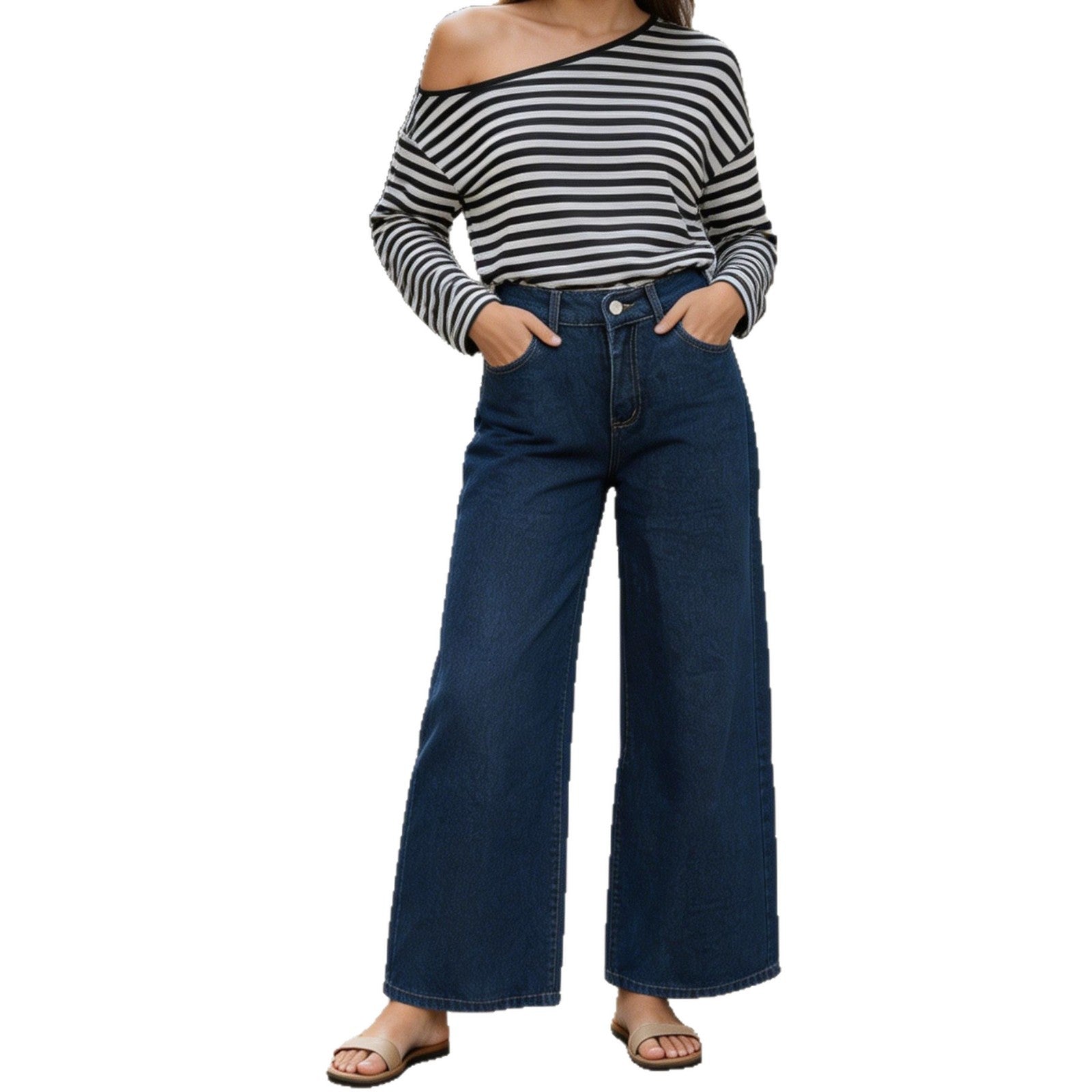 Retro Straight-Leg Jeans für Damen